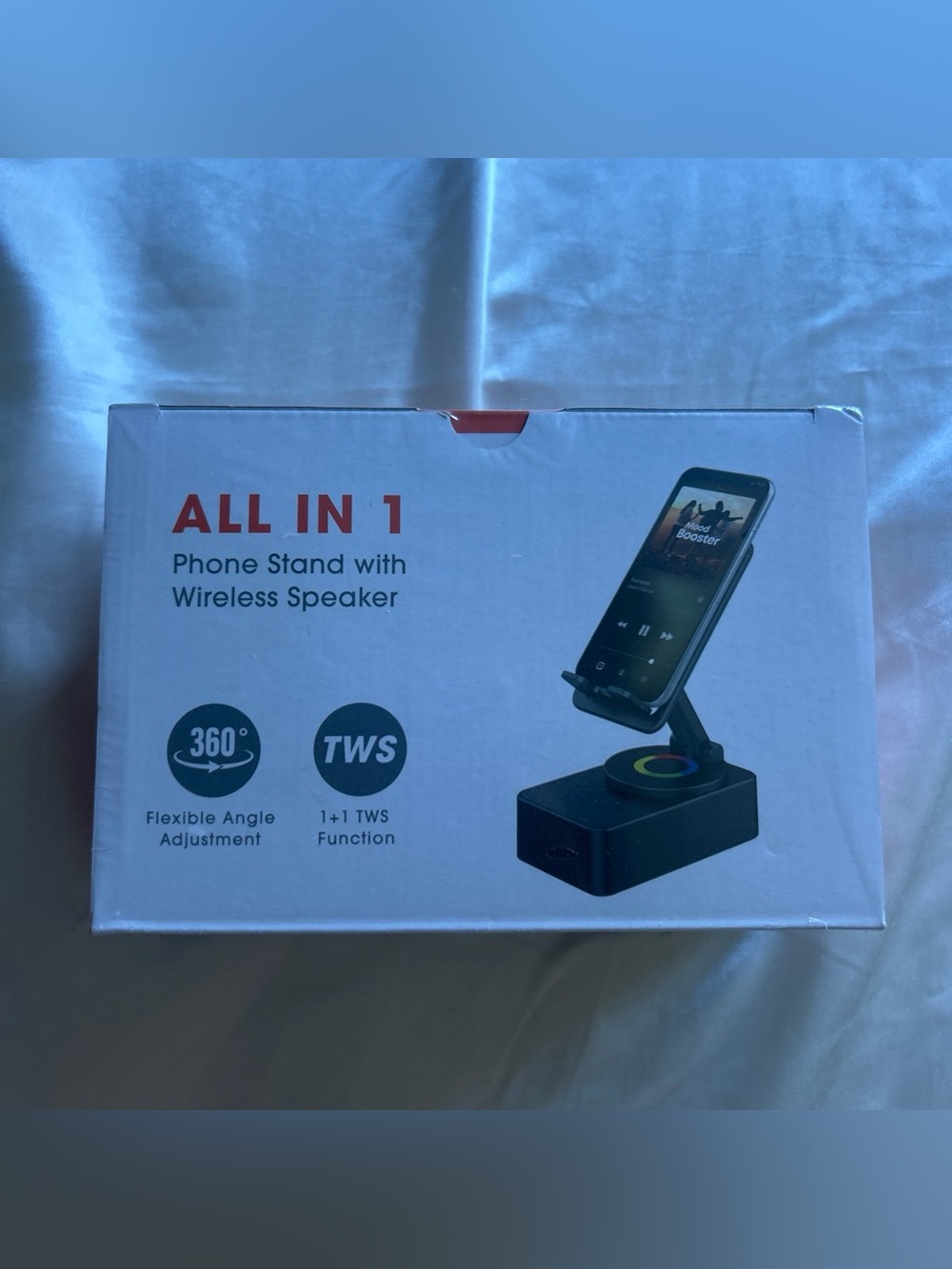 ALL IN 1 Phone Stand with Wireless Speaker - Black